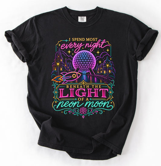 Comfort Colors Neon Moon Disney Vacay Shirt/ Rocket Ship Shirt/ Youth and Adult Sizes