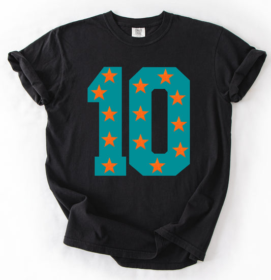 Comfort Colors or Gildan Softstyle Prospect Row Baseball Number with Stars Shirt/ Youth and Adult SIzes