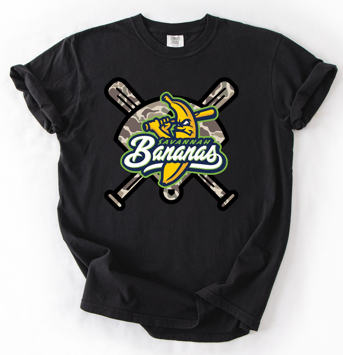 Comfort Colors Camo Banana Baseball Shirt/  Youth and Adult Sizes