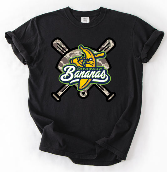 Comfort Colors Camo Banana Baseball Shirt/  Youth and Adult Sizes