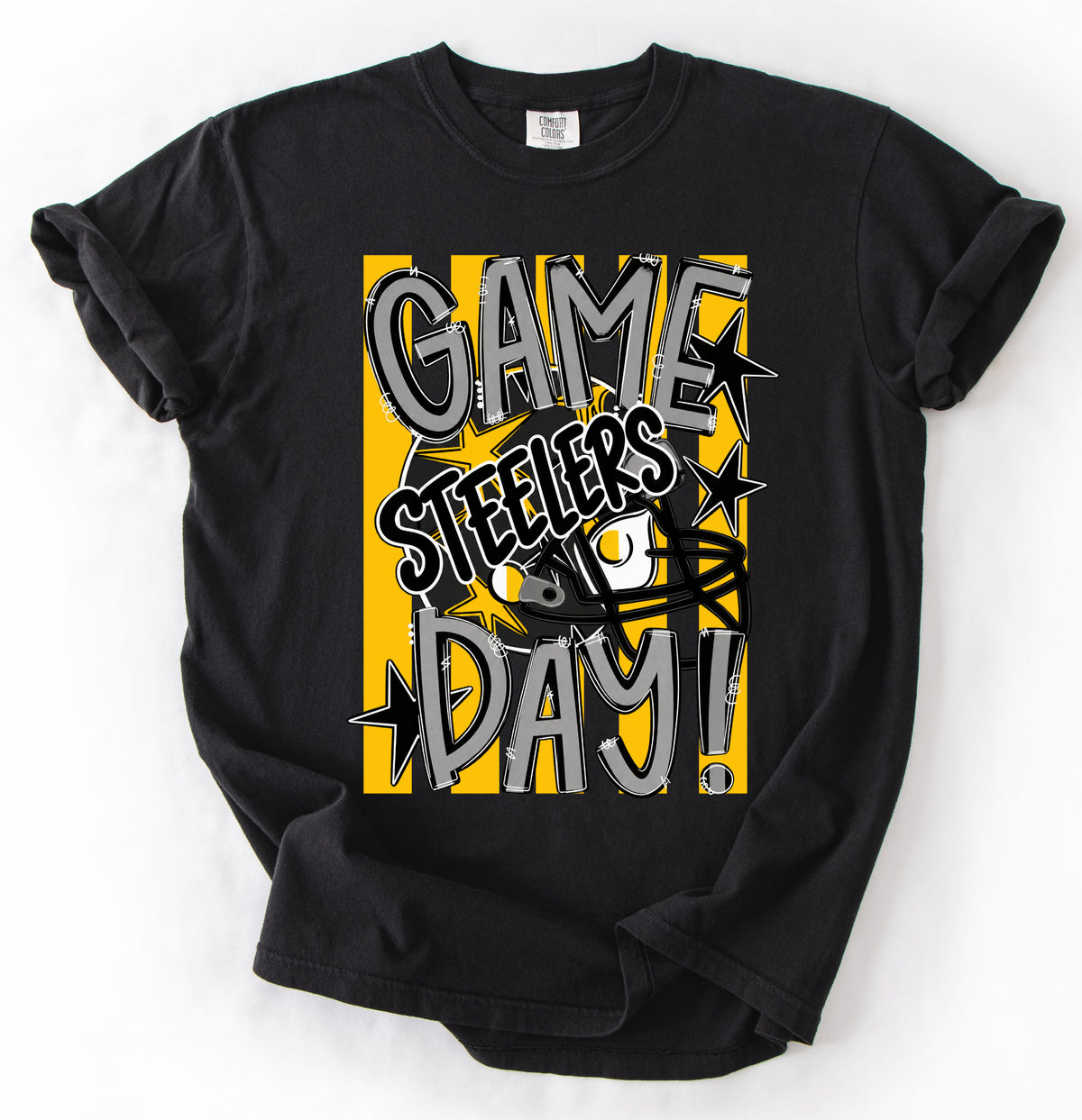 Comfort Colors Game Day Steelers Shirt/ Youth and Adult Sizes