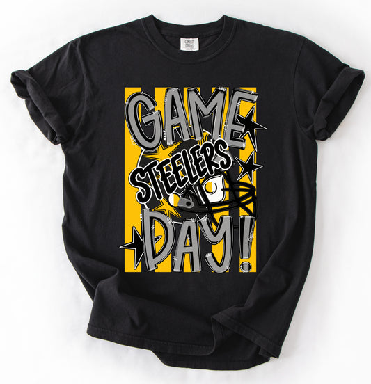 Comfort Colors Game Day Steelers Shirt/ Youth and Adult Sizes
