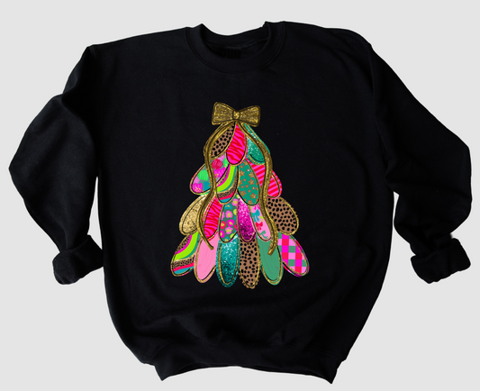 Black Sass Christmas Tree Gildan or Bella Christmas Sweatshirt/ Holiday Sweatshirt/ Youth and Adult Sizes