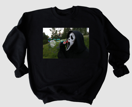 Gildan or Bella Canvas Ghostface Blowing Bubbles Sweatshirt/Halloween Sweatshirt