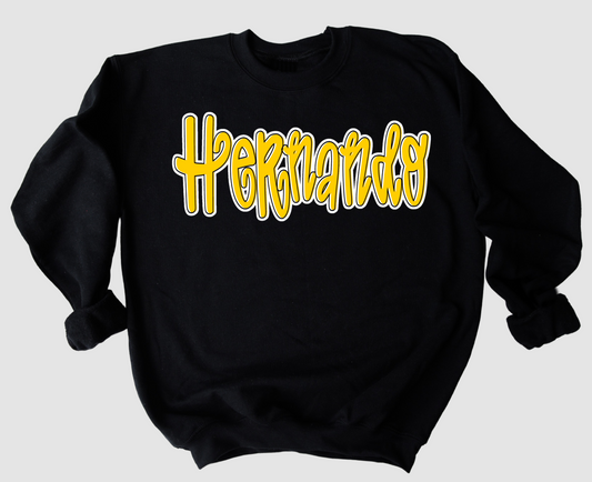 Gildan or Bella Canvas Hernando Tigers Sweatshirt / Youth and Adult Sizes/ Desoto County Schools / Mississippi School Shirt