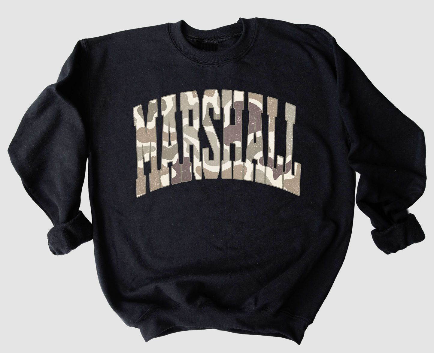 Marshall Camo Sweatshirt Bella or Gildan Brand/ Marshall Academy/ Sweatshirts -Youth and Adult Sizes