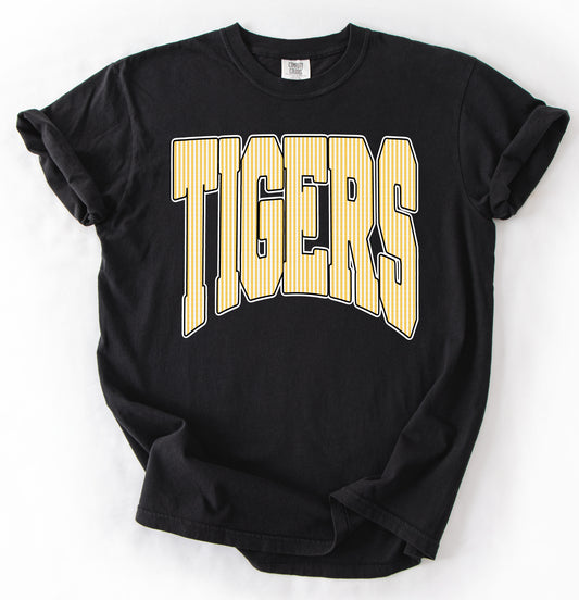 Comfort Colors Tigers Seersucker Print Tee/ Hernando Tigers Shirt/ Youth and Adult Sizes