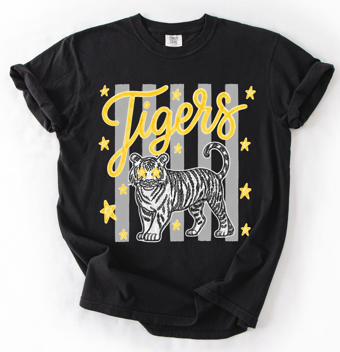 Comfort Colors or Gildan Softstyle Tigers Striped Tee/ Hernando Tigers Shirt/ Youth and Adult Sizes