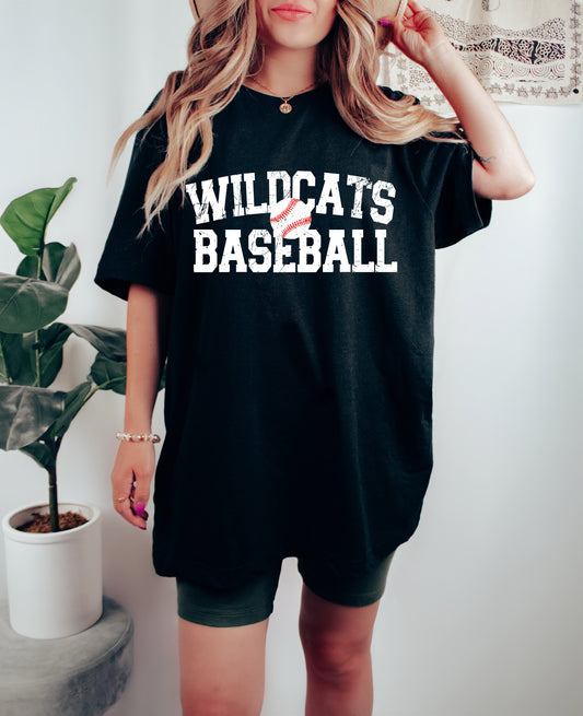 Wildcats Baseball Tee/ Comfort Colors or Bella Canvas Soft Style / Youth and Adult Sizes