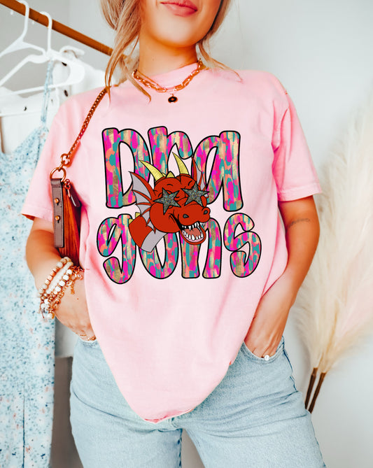Bella Canvas or Comfort Colors Dragons Mascot Tee / Youth and Adult Sizes