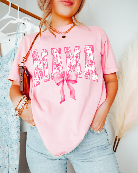Pink Comfort Colors or Bella Canvas Mama Floral Tee / Gifts for Her/ Floral Tee/ Mothers Day Gift