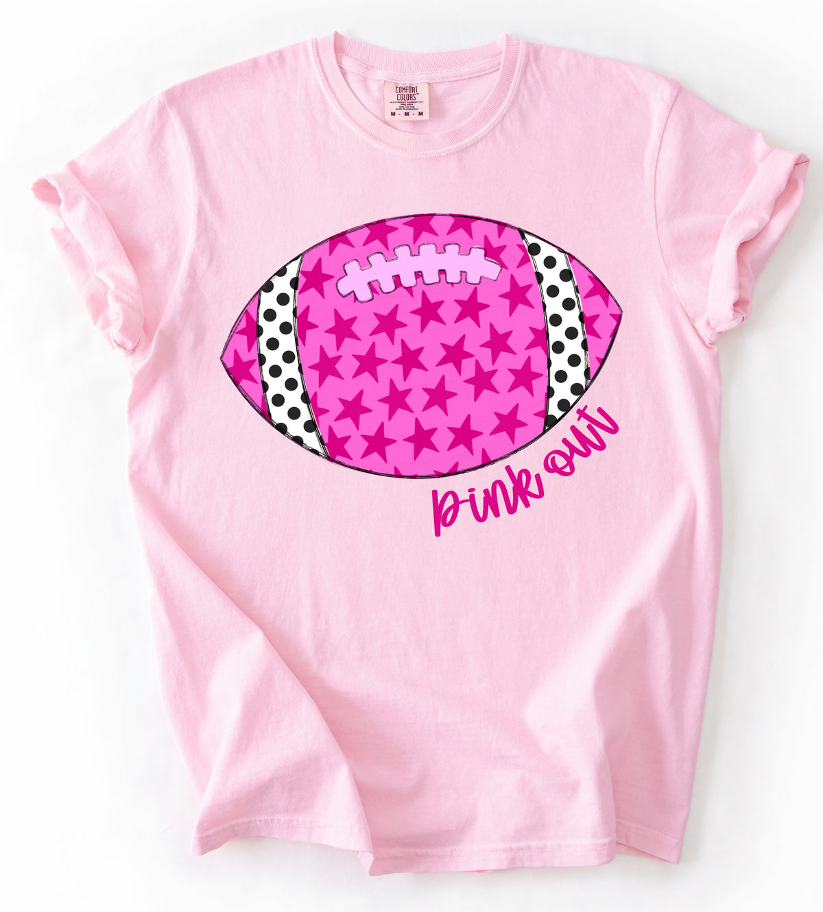 Comfort Colors Pink Out Football Shirt/ Youth and Adult Sizes