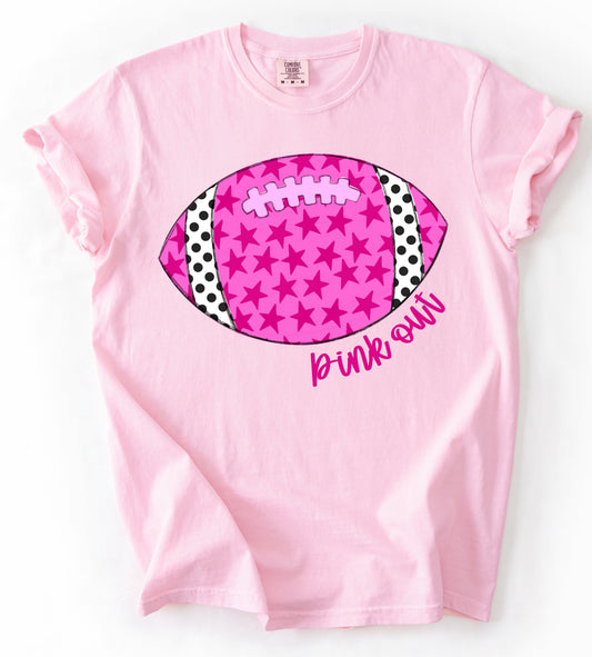 Comfort Colors Pink Out Football Shirt/ Youth and Adult Sizes