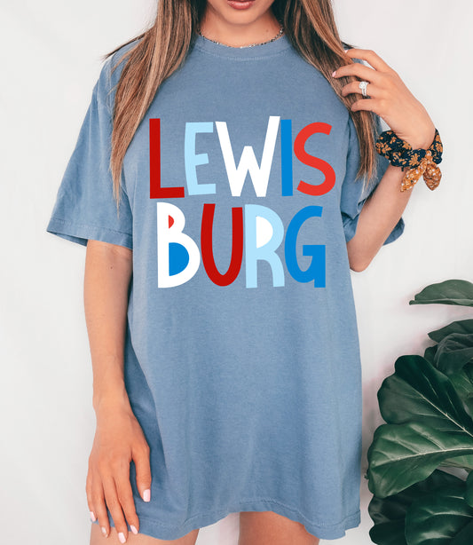 Comfort Colors Lewisburg Patriots Unisex Shirt / Youth and Adult Sizes/ Lewisburg -Desoto County Schools / Mississippi School Shirt