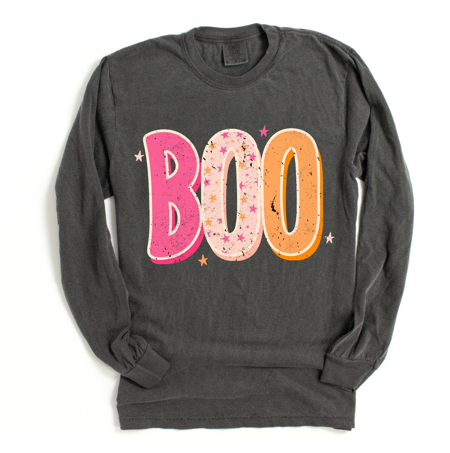 Long Sleeve Bella Canvas or Comfort Colors Boo Shirt/ Youth and Adult Sizes