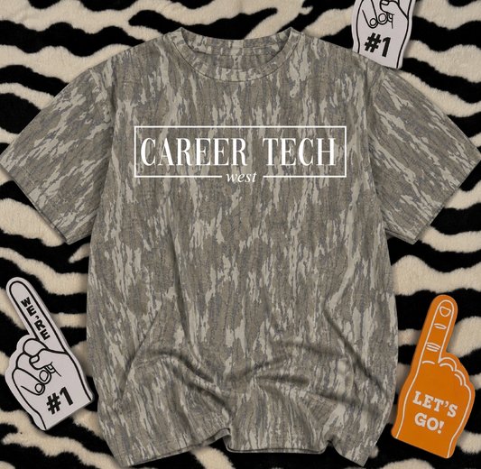 Career Tech  (Or Any Other Occupation/School) Mossy Oak Camo Shirt/ Customized for ANY School or Team - Just Type In the Boxes- Adult Sizes