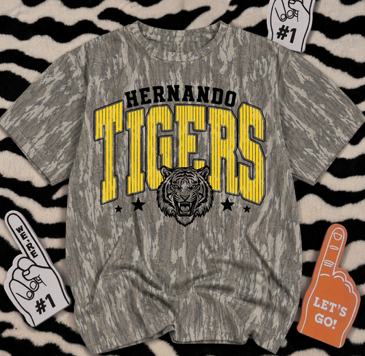 Hernando Mossy Oak Camo Shirt/ Customized for ANY School or Team - Just Type In the Boxes- Adult Sizes