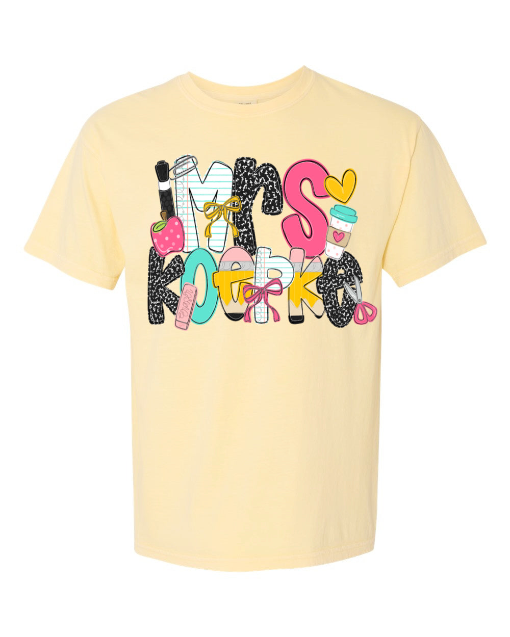 Personalized Teacher Shirt/ Custom Comfort Colors or Bella Canvas - Mrs. Teacher Name Tee/ Teacher Gifts/ Teacher Team Shirts