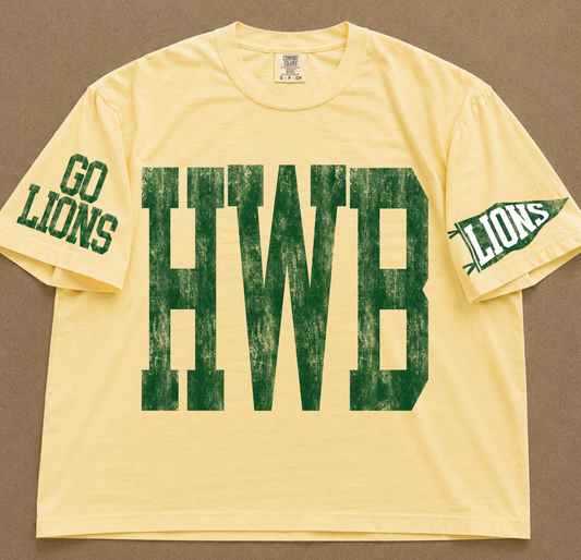 HW Byers Spiritwear Shirt/ HWB Lions Shirt- Boxy Comfort Colors