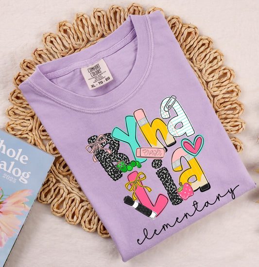 Comfort Colors Byhalia Elementary (OR ANY OTHER SCHOOL) Specific School Tee  - YOUTH and ADULT SIZING - Multiple Color Options