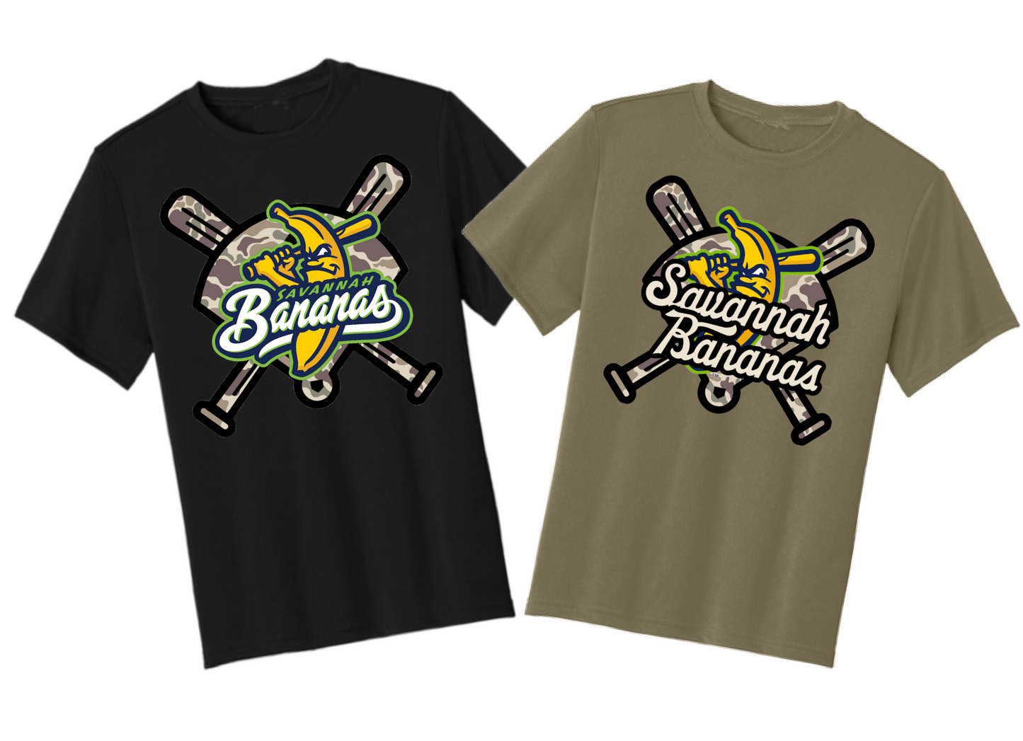 Drifit Camo Banana Baseball Shirt/  Youth and Adult Sizes