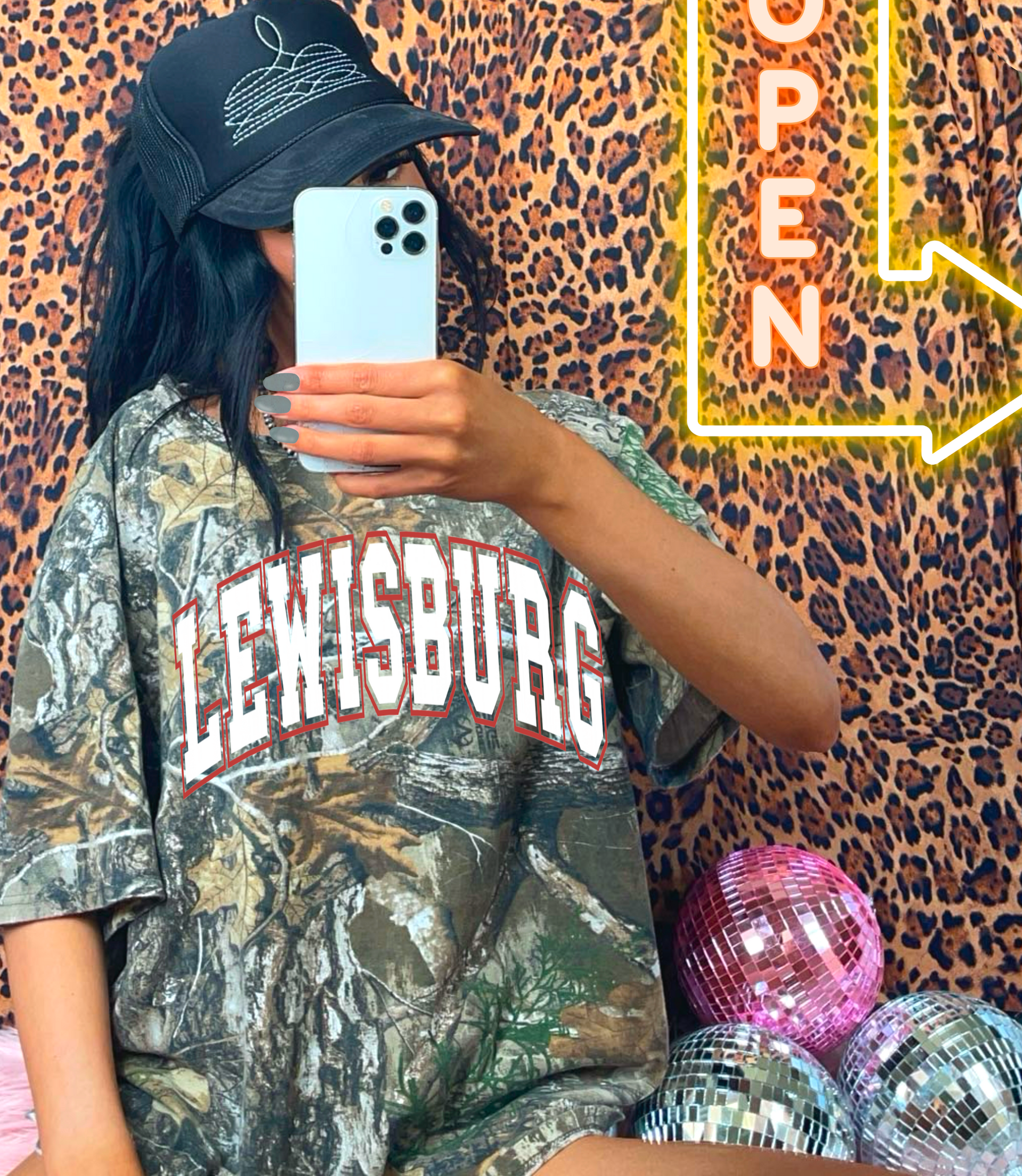 Camo Lewisburg Tee/ Either Mossy Oak New Bottomland or Real