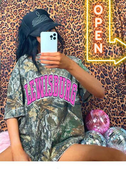 Camo Lewisburg Shirt/ PINK OUT - Youth and Adult Sizees