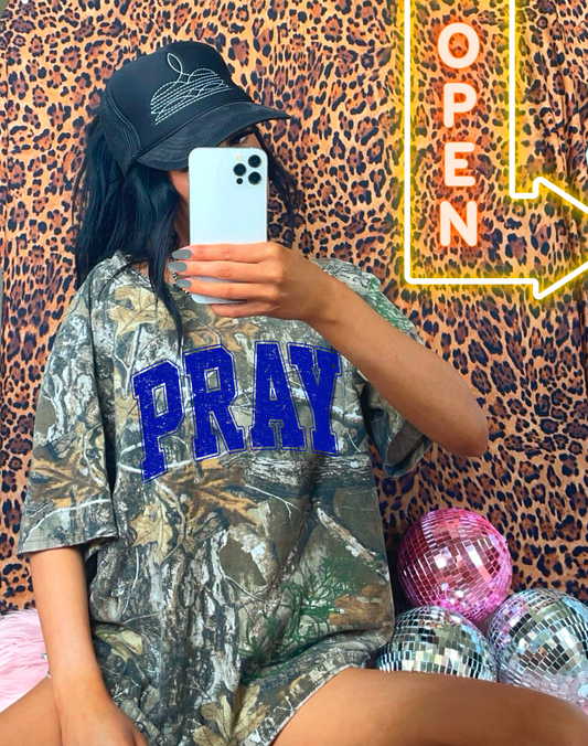 Camo Pray Tee/ Youth and Adult Sizes
