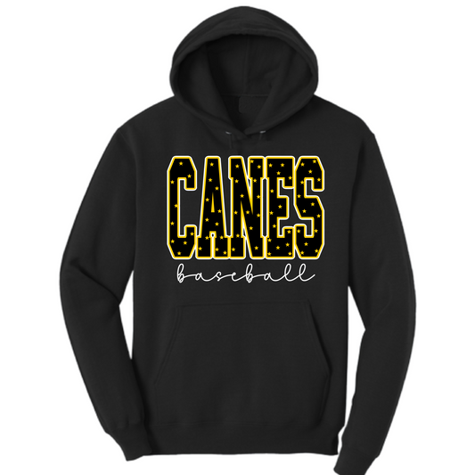 Black Canes Stars Hoodie/ Youth and Adult Sizes