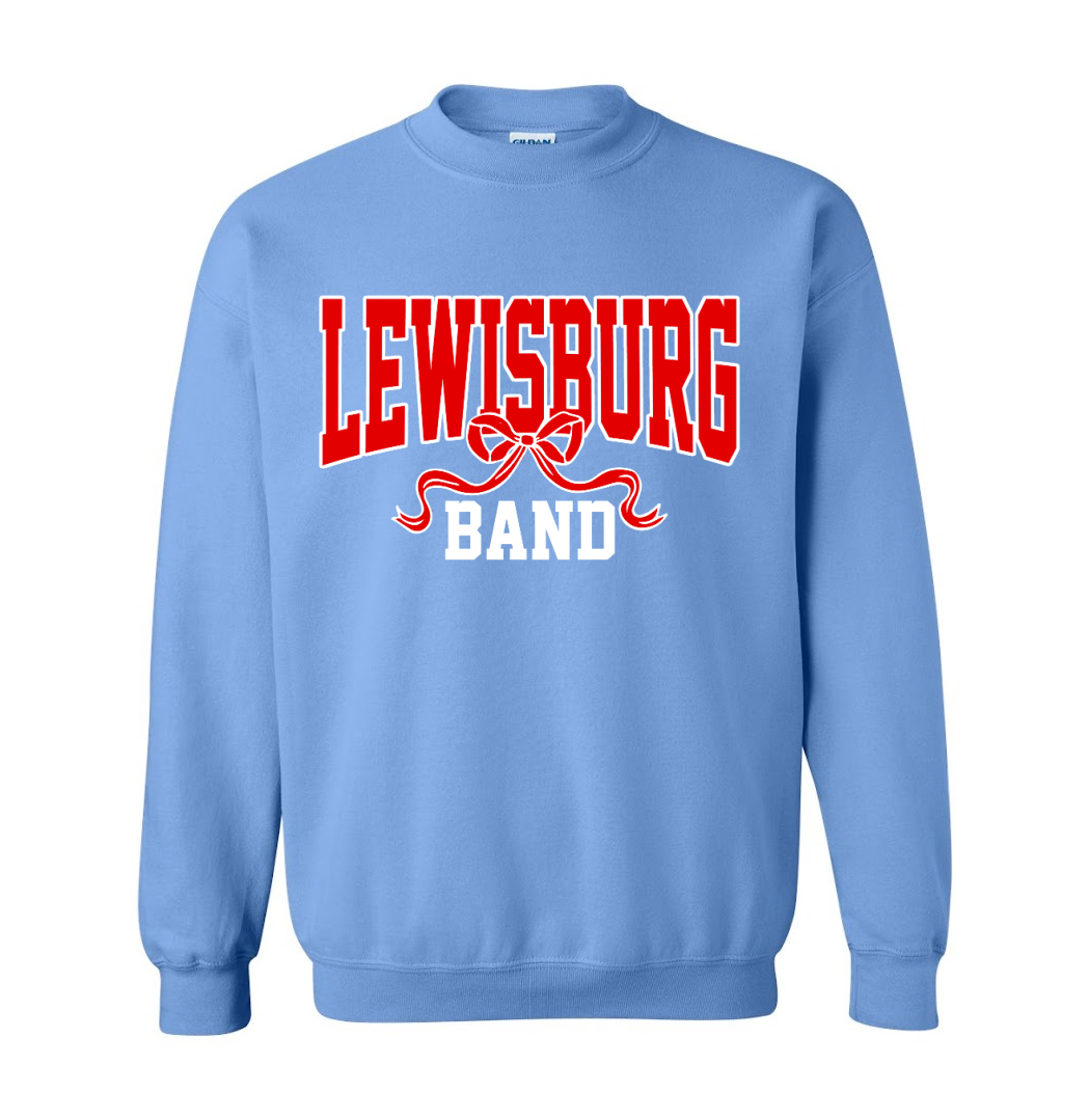 Columbia Blue Lewisburg Band Sweatshirt/Bella and Gildan Options