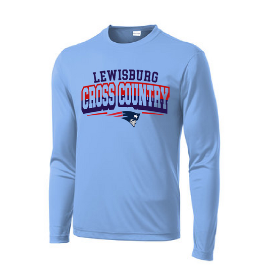 Lewisburg Cross Country Long Sleeve Dri-Fit Patriots Shirt - Carolina Blue