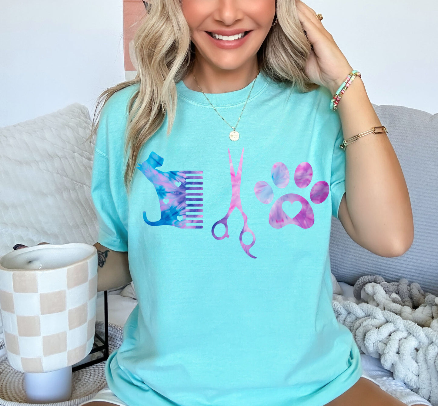 Bella or Comfort Colors Dog Groomer Shirt/ Tie Dye Print
