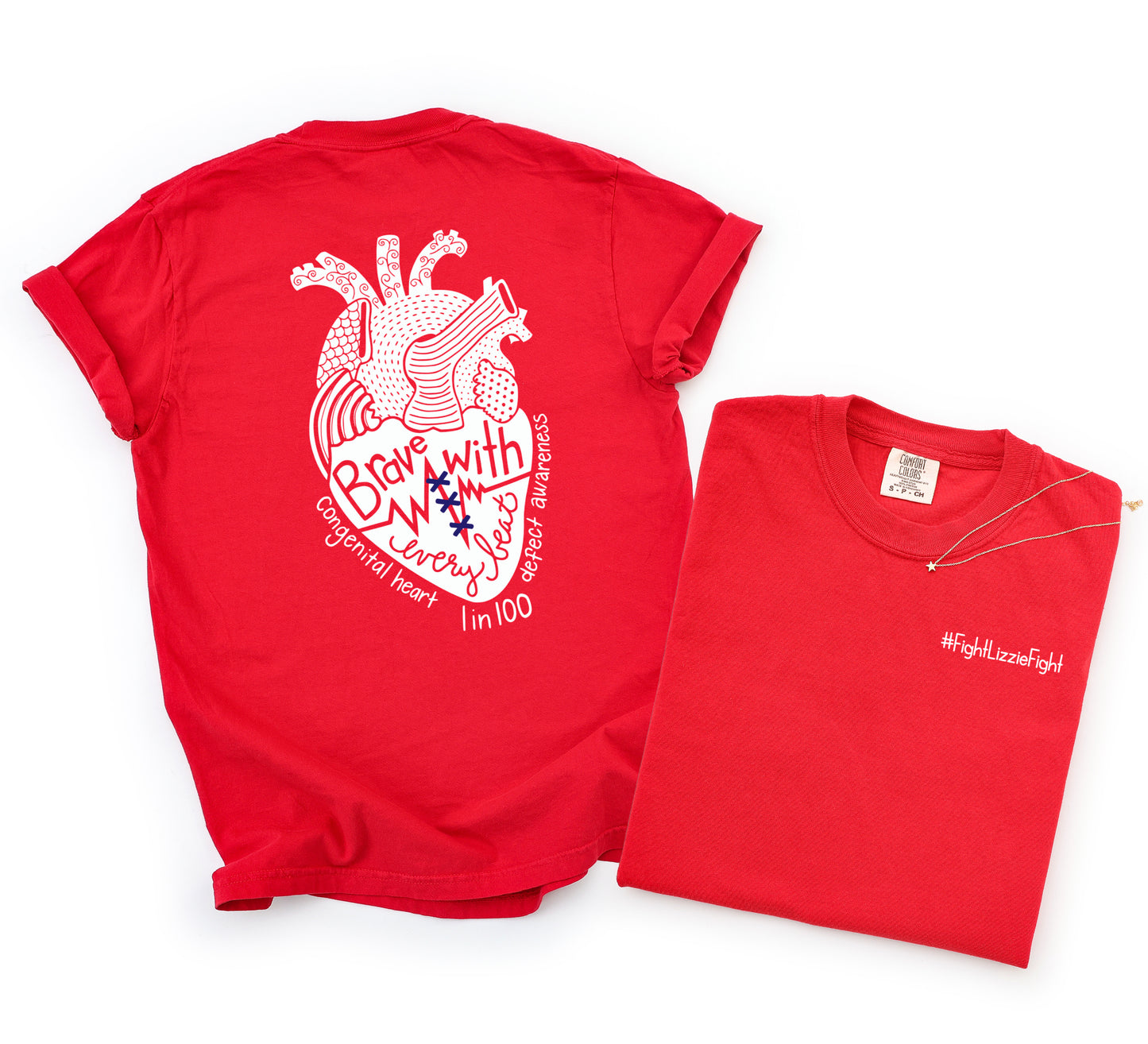 Lizzie Fundraiser - Gildan Softstyle or Comfort Colors Fight Lizzie Fight Shirt/ Front and Back Print