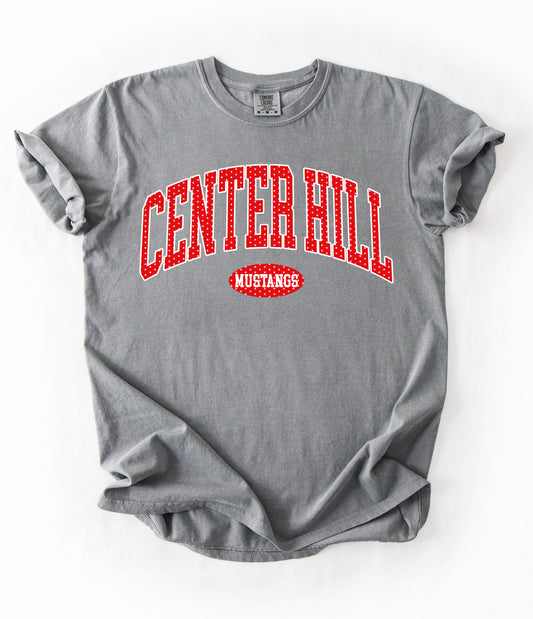 Comfort Colors or Gildan Softstyle Center Hill Mustangs Polkadot Tee/ Youth and Adult Sizes /  Center Hill Mustangs