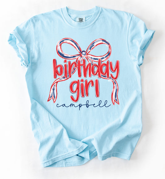Comfort Colors Birthday Girl with Name Shirt/ Youth and Adult Sizes