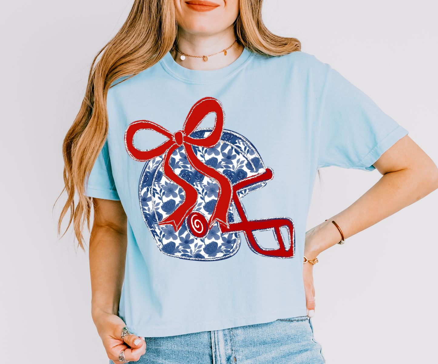 Chambray Boxy Crop Helmet Tee- Some Sizes are Out of Stock