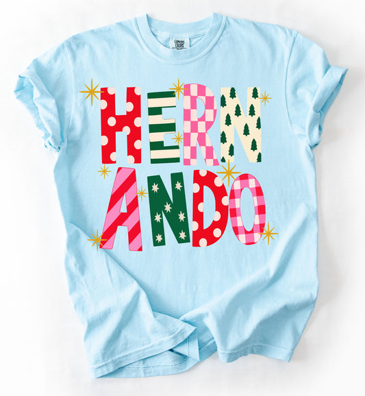 Comfort Colors Hernando Tigers Christmas Tee/ Hernando Tigers Shirt/ Youth and Adult Sizes