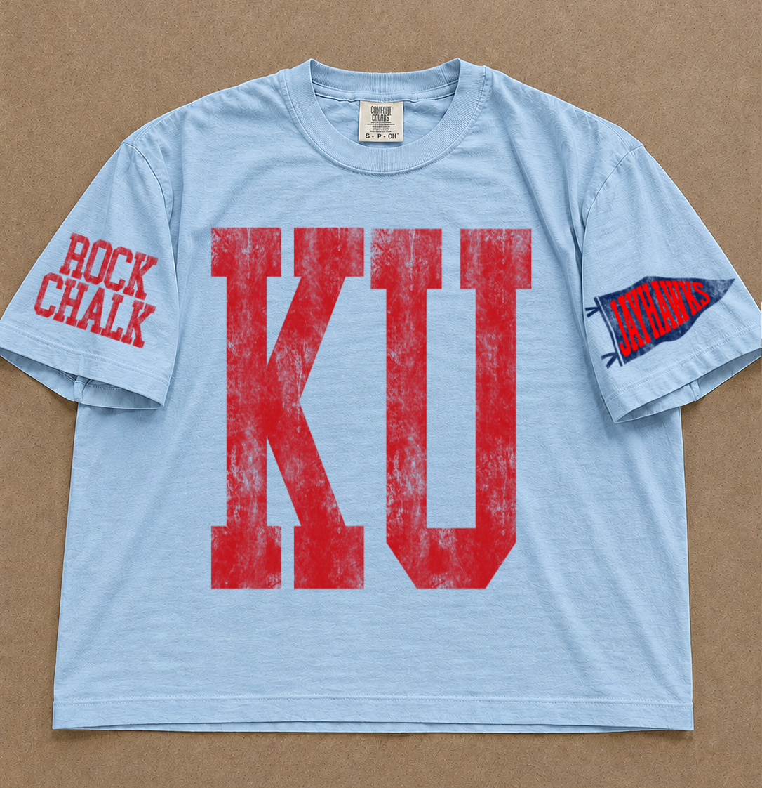 KU Jayhawks Boxy Crop Tee