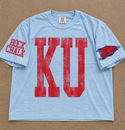 KU Jayhawks Boxy Crop Tee