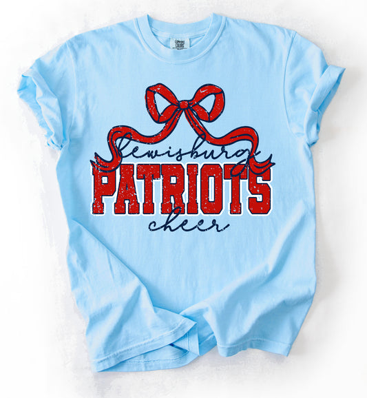 Hydrangea Comfort Colors - Lewisburg Patriots Cheer Shirt /Youth and Adult Sizes