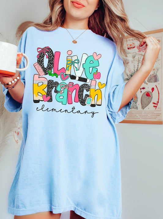 Comfort Colors Olive Branch Tee / Desoto County Schools / Mississippi School Shirt / Youth and Adult Sizes