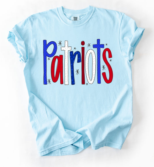 Gildan Softstyle or Comfort Colors - Patriots Doodle Shirt /Youth and Adult Sizes - Lewisburg/ Marshall