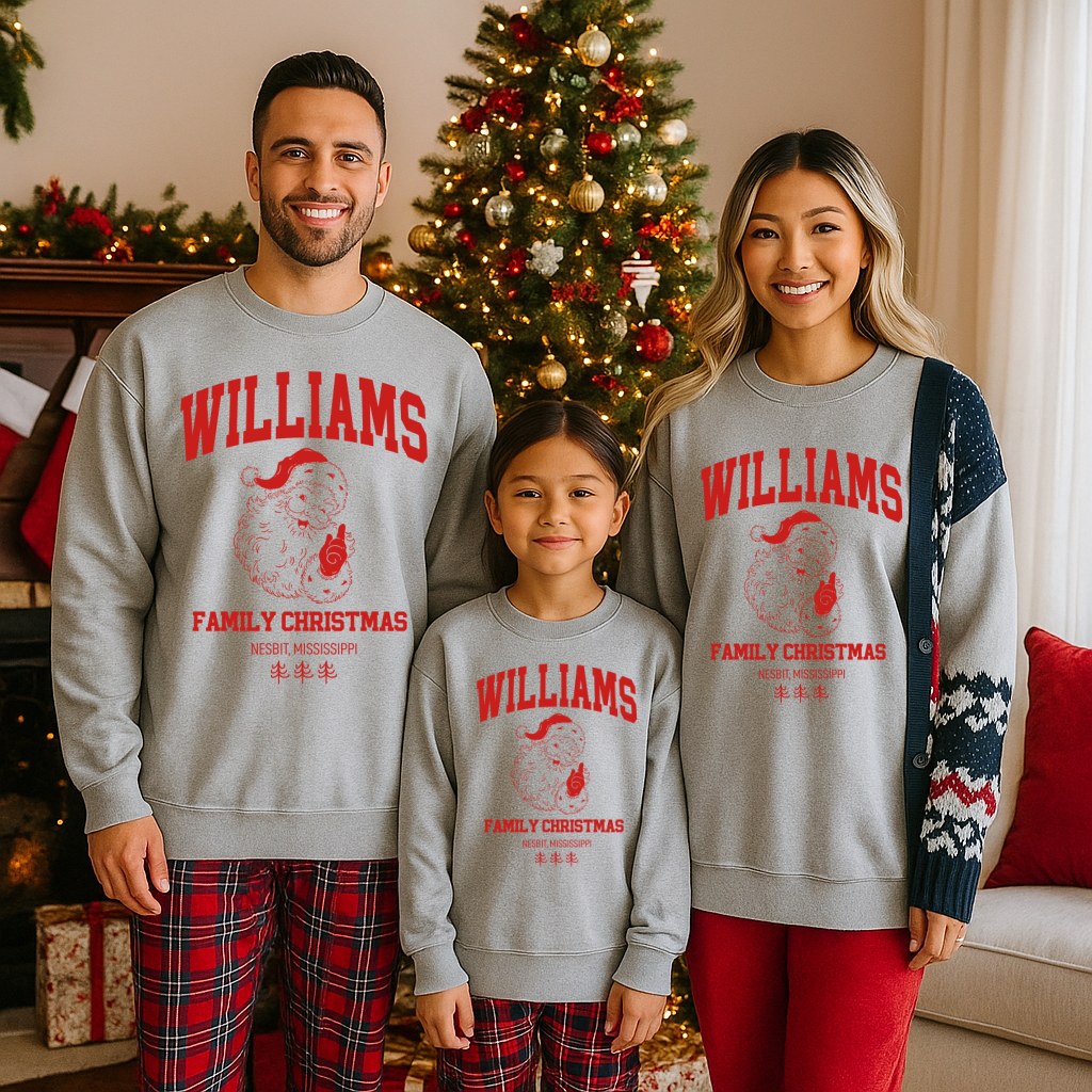 Custom Matching Family Christmas Sweatshirt/ Family Name Sweatshirt