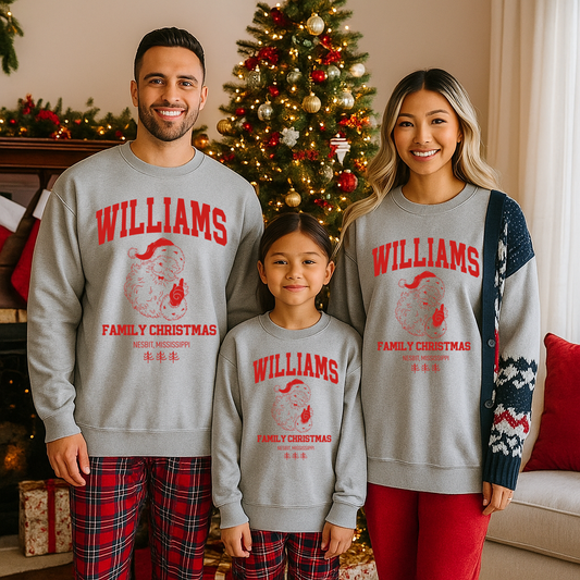 Custom Matching Family Christmas Sweatshirt/ Family Name Sweatshirt