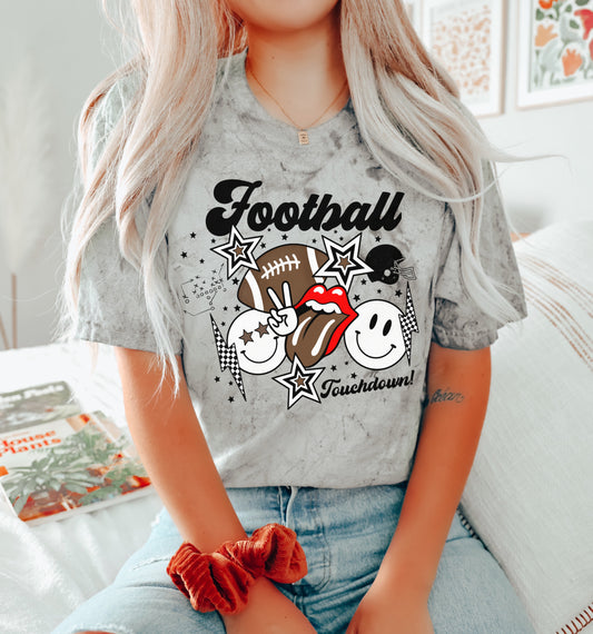 Comfort Colors Color Blast Football Tee/ Adult Tees / Vintage Inspired Tee