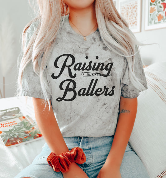 Raising Ballers Comfort Colors Color Blast Distressed Tee- Sizes and Inventory Limited