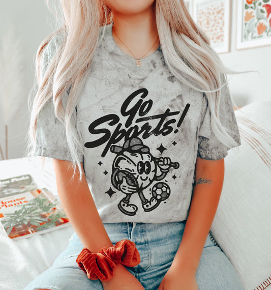 Funny Go Sports Comfort Colors Color Blast Distressed Tee- Sizes and Inventory Limited