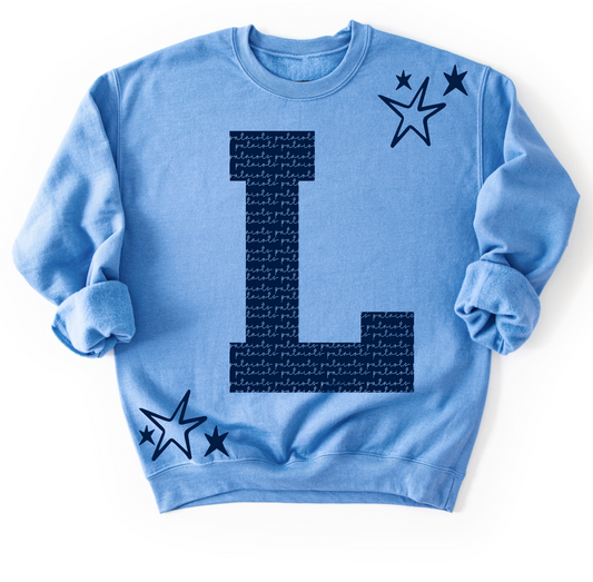 Lewisburg Patriots Script with Stars Sweatshirt / Youth and Adult Sizes/ Lewisburg -Desoto County Schools