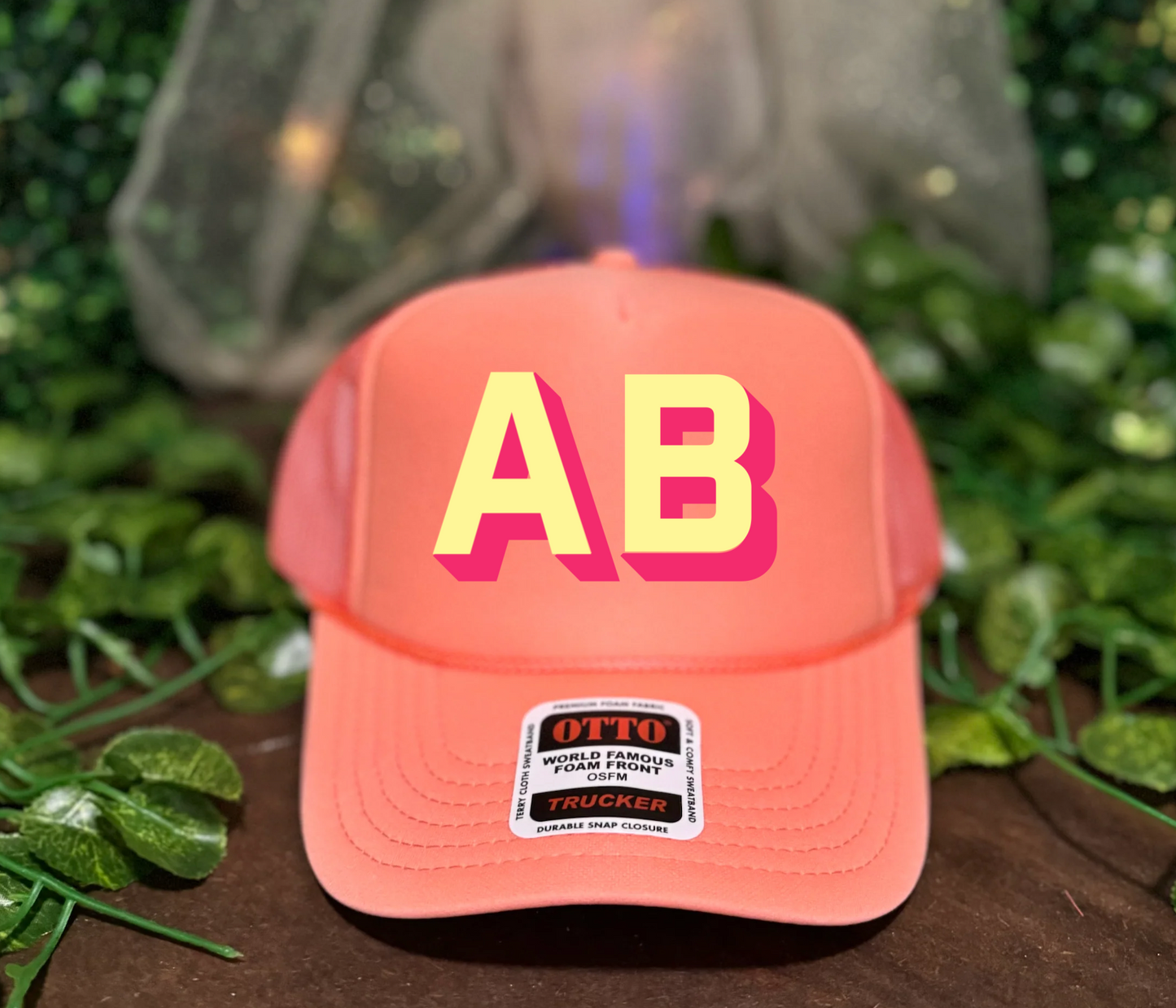 Custom Shadow Monogram Preppy Trucker Hat /Gifts for Her / Many Color Options