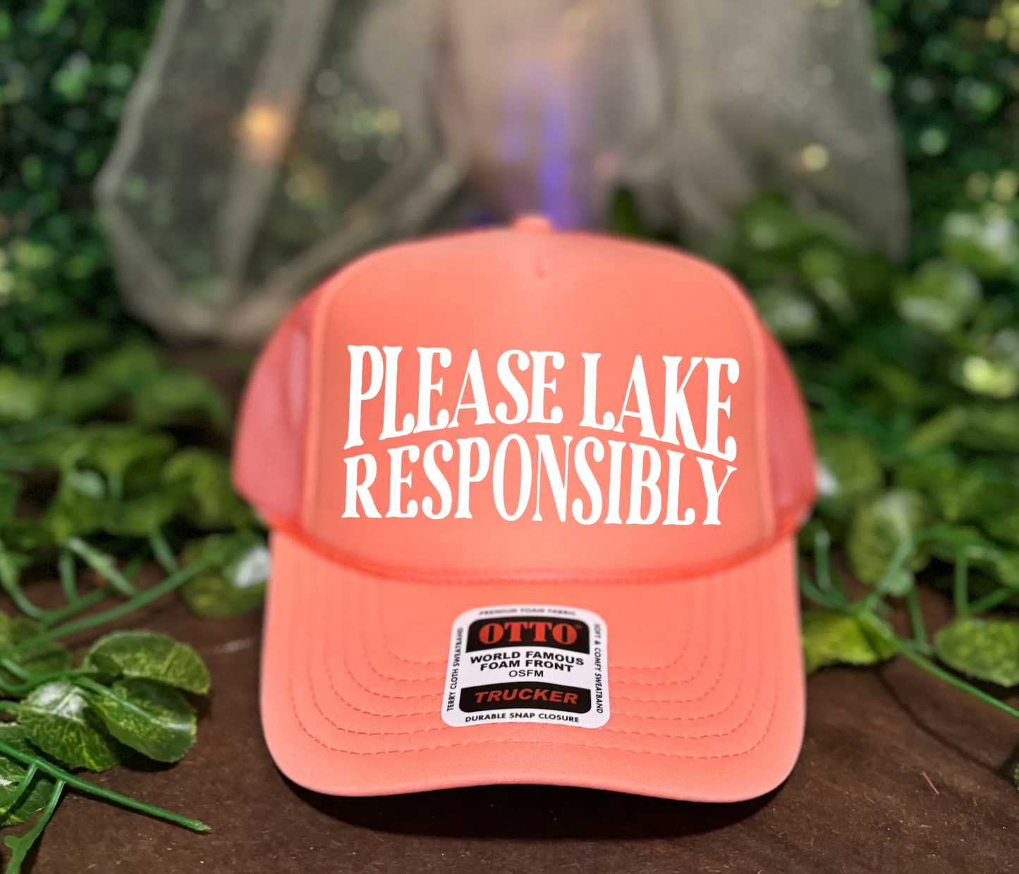BRIGHT COLORS Please Lake Responsibly Trucker Hat/ Trucker Hat/ Funny Trucker Hats/Lake Day Hat /Multiple Colors